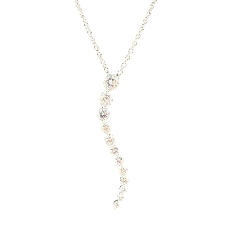 14k White Gold Diamond Tears Shape Pendant 12 Round Diamonds 1 1/2 Ct Necklace View 2